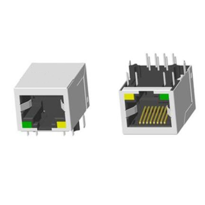 RJ45 1X1 TAB-UP 33mm 帶燈帶屏蔽帶彈片十字腳