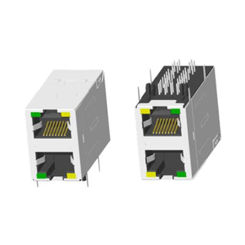 RJ45 1X1 TAB-UP 33mm 帶燈帶屏蔽帶彈片十字腳