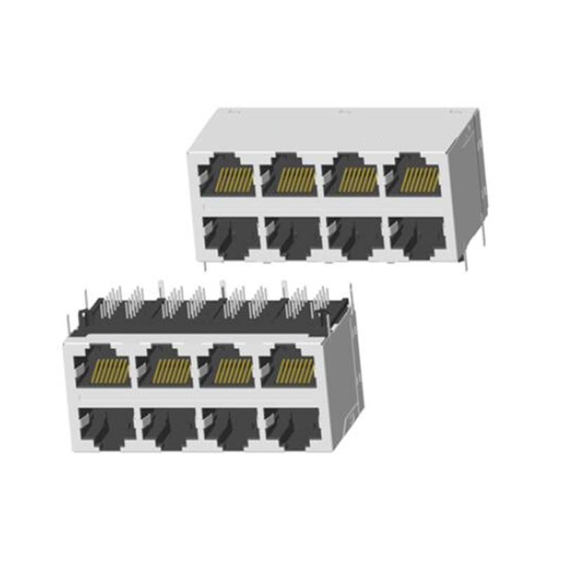 RJ45 1X1 TAB-UP 33mm 帶燈帶屏蔽帶彈片十字腳